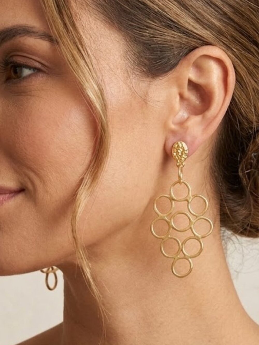 One Of A Kind Artisan Vintage Chandelier Style Geometric Bubble Mesh Earrings